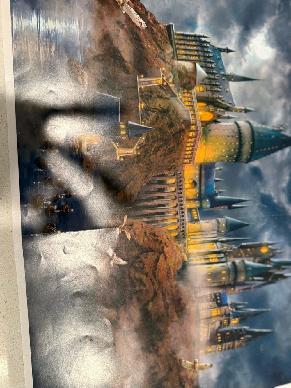 Harry Potter - Thomas Kinkade Hogwarts Castle Puzzle - Dark Blue, Gold, Brown